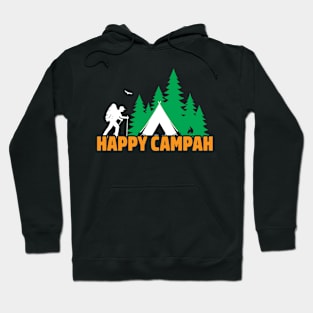 Retro Vintage Happy Campah, Camping Gift, New England Hoodie